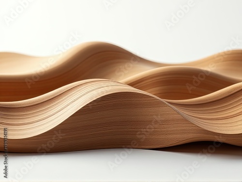 A close-up shot of a wooden bowl sitting on a table, with a simple and rustic design