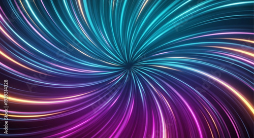 Colorful Light Trails Creating Dynamic Motion Effect.