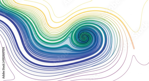 Colorful Weather Pattern Illustration with Swirling Lines.