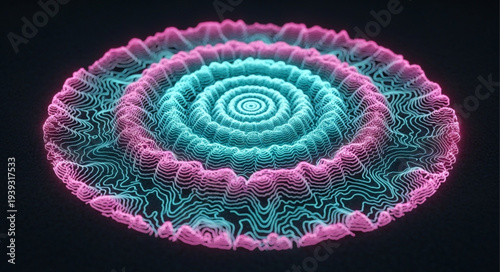 Colorful Spiral Pattern of a Microbial Colony.
