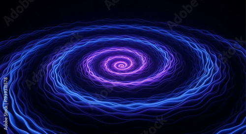 Colorful Spiral Galaxy Illustration with Bright Neon Effects.
