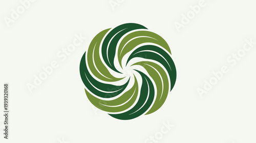 A mesmerizing spiral pattern created with green leaves, symbolizing nature, renewal, and the cycle of life through its elegant and harmonious abstract design.