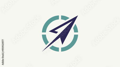 This image features a sleek, minimalistic logo design with an arrow inside a circular motif, emphasizing movement, direction, and modern branding aesthetics.