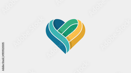 An intricately designed heart shape formed by flowing waves of color, symbolizing love, compassion, creativity and unity in diversity within personal and professional realms.