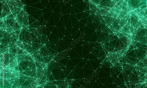 Digital Data moving on Circuit Board and CPU loop backgrounds. Computer Processing and organizing data. Abstract high tech Artificial intelligence (AI), data mining, neon glow pcb place for text 