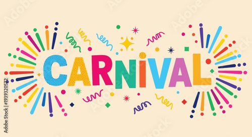 Vibrant Carnival Celebration with Colorful Confetti and Streamers Unfolds