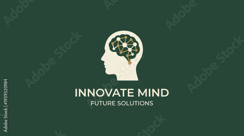 Featuring a human silhouette with a brain, this logo signifies innovation and strategic thinking, ideal for businesses focused on technology and mental development.