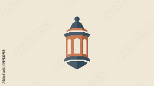 This image features a stylized lantern design, combining red and blue hues, capturing a whimsical and inviting essence ideal for modern branding and decoration.