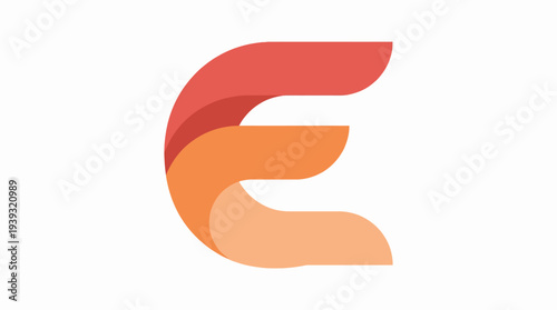 This image showcases a sleek and elegant curved letter E designed with warm gradient tones, exemplifying fluidity and modern design in a visually appealing way.