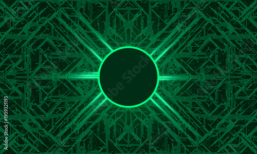 AI Artificial Intelligence chipset on circuit board in futuristic concept suitable for future technology artwork, Web Banner Abstract background, High tech technology geometric and connection system