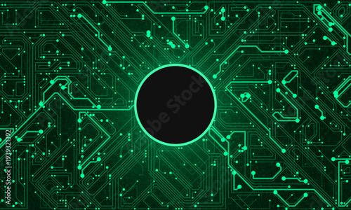 AI Artificial Intelligence chipset on circuit board in futuristic concept suitable for future technology artwork, Web Banner Abstract background, High tech technology geometric and connection system