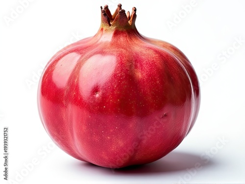 Fresh red pomegranate on a clean white surface