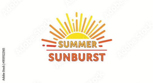 Vibrant Summer Sunburst Logo Design Element.