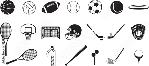 Set of 20 sports icons vector