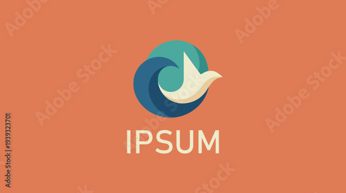 A sophisticated logo featuring a stylized dove in a harmonious composition, blending organic shapes and colors for a modern yet serene appearance.