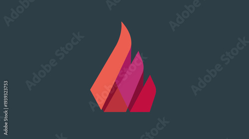 This minimalist flame logo design features vibrant gradients that blend from orange to pink, symbolizing energy, passion, and creativity in digital branding applications.