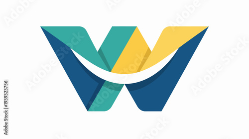 A striking and vibrant logo characterized by layered shapes forming a stylized