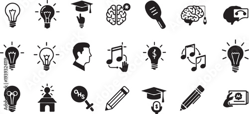 Set of 20 education and business icons vector