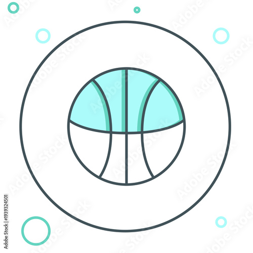 Line Basketball ball icon isolated on white background. Sport symbol. Colorful outline concept. Vector