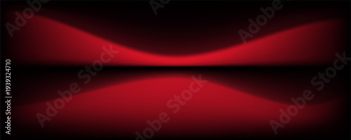Red studio background. Abstract limbo podium studio room. Dark red gradient wall floor and spotlight scene. Showcase, promotion display. Vector stage mockup illustration