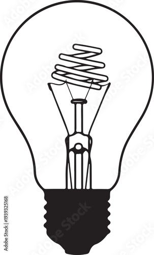 Vector light bulb icon with spiral filament