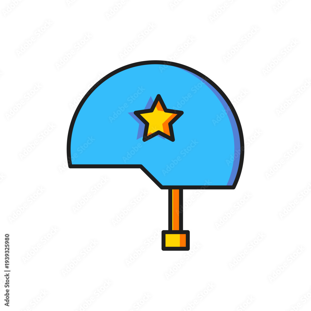 Naklejka premium Color Military helmet icon isolated on white background. Army hat symbol of defense and protect. Protective hat. Flat filled outline style with shadow. Vector