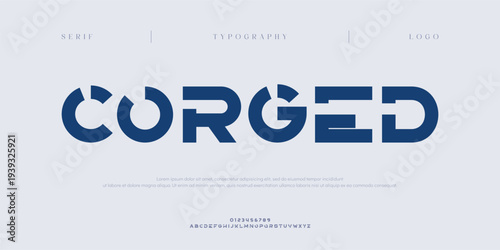 Corged, Creative digital abstract sport modern alphabet fonts. Typography technology electronic sport digital game music future creative font. vector illustration
