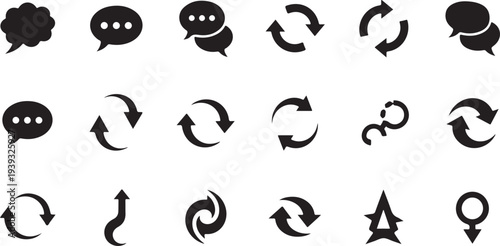 Set of 20 conversation and arrow icons vector