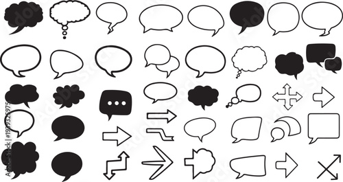 Set of 36 speech bubble icons vector