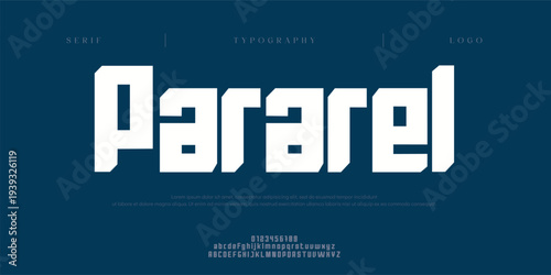 Pararel, Creative digital abstract scifi modern alphabet fonts. Science fiction typography sport, technology, fashion, digital, future creative logo font. vector illustration
