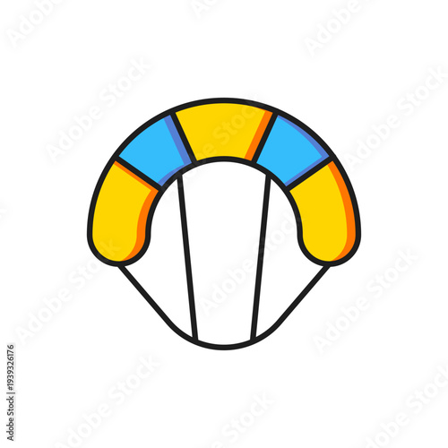 Color Parachute icon isolated on white background. Extreme sport. Sport equipment. Flat filled outline style with shadow. Vector