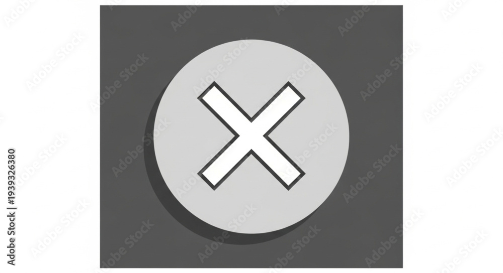 Fototapeta premium Simple cross mark symbol in a circle.