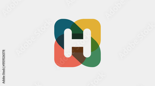 This vibrant logo features interlocking shapes in multiple colors, creating a modern and dynamic identity that represents creativity and innovation in design.