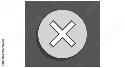 Simple cross mark symbol in a circle.