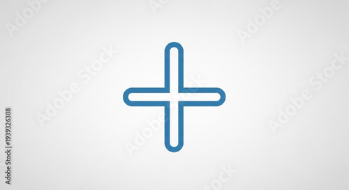 Simple blue plus sign icon on a white background.