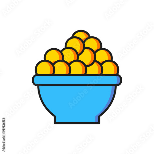 Color Caviar icon isolated on white background. Flat filled outline style with shadow. Vector