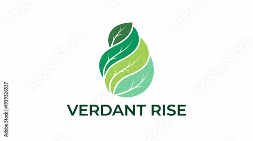 A beautifully crafted logo featuring intertwining green leaves, symbolizing growth, sustainability, and nature, making it perfect for eco-friendly products and brands.