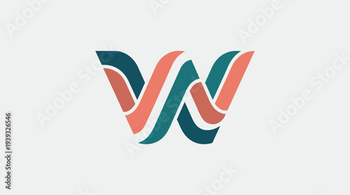 This image presents a wavy letter W with flowing lines, showcasing modern branding aesthetics that emphasize fluidity and creativity in logo design and corporate identity.