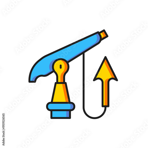 Color Fishing harpoon icon isolated on white background. Fishery manufacturers for catching fish under water. Diving underwater equipment. Flat filled outline style with shadow. Vector