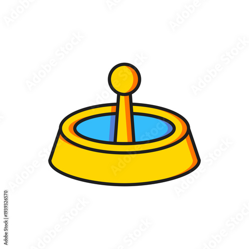 Color Casino roulette wheel icon isolated on white background. Flat filled outline style with shadow. Vector