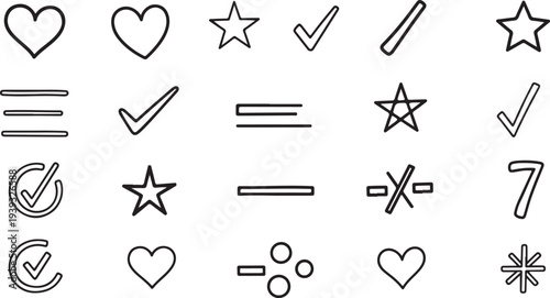 Set of 20 line icons vector, symbols and signs