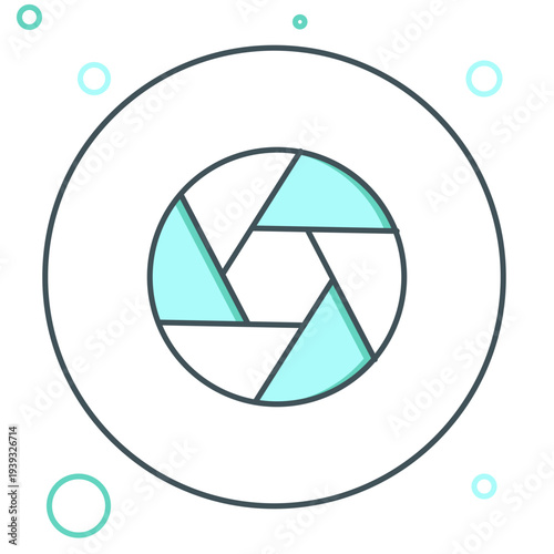 Line Camera shutter icon isolated on white background. Colorful outline concept. Vector