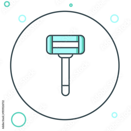 Line Shaving razor icon isolated on white background. Colorful outline concept. Vector