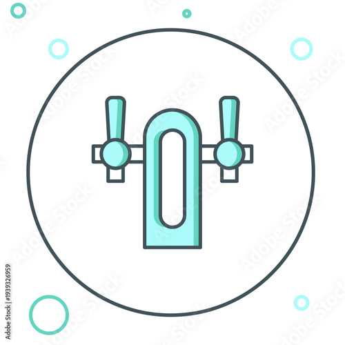 Line Beer tap icon isolated on white background. Colorful outline concept. Vector