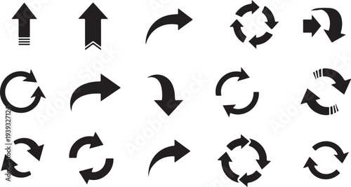 Set of 16 navigation arrow icons vector