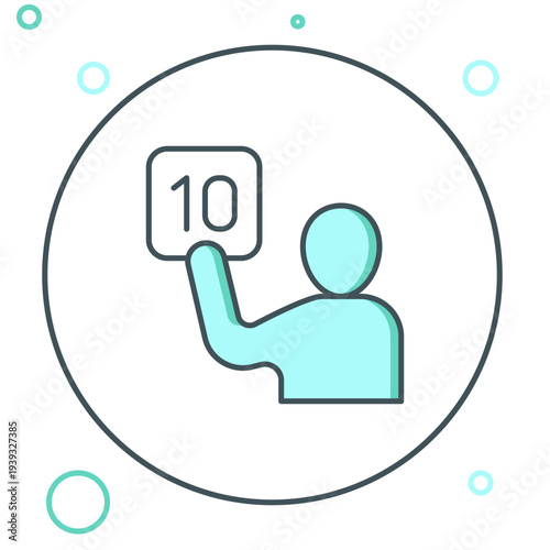 Line Assessment of judges icon isolated on white background. Colorful outline concept. Vector