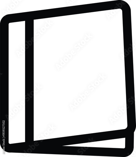 Black outline of a thin book