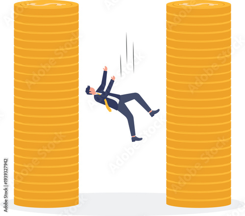 Professional Falling Between Giant Financial Pillars