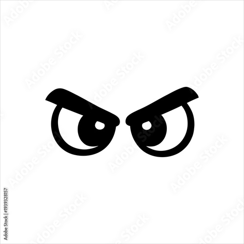 Intense Angry Eyes Vector Illustration Capturing Fury, Displeasure, and Menace