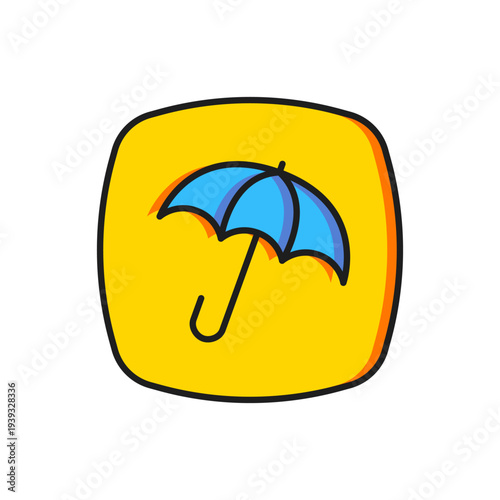 Color Umbrella icon isolated on white background. Insurance concept. Waterproof icon. Protection, safety, security concept. Flat filled outline style with shadow. Vector